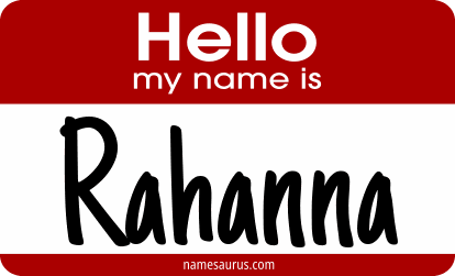 Hello my name is Rahanna png download