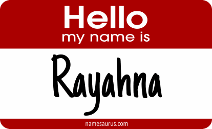 Hello my name is Rayahna png download