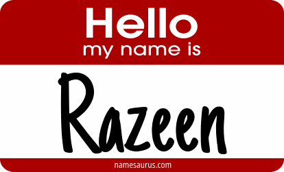 Hello my name is Razeen png download