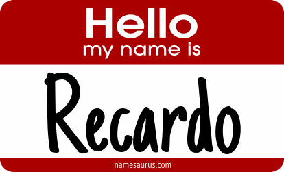Hello my name is Recardo png download