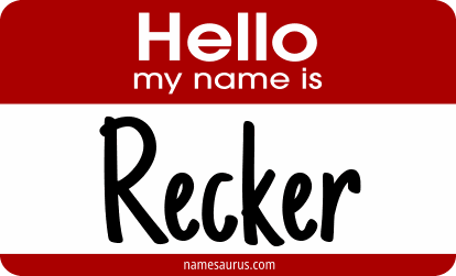 Hello my name is Recker png download