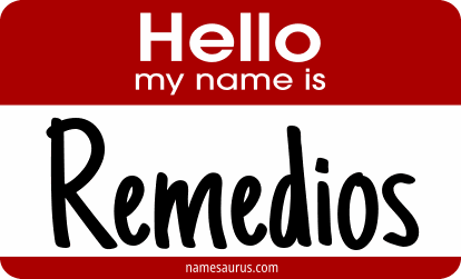 Hello my name is Remedios png download