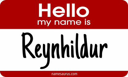 Hello my name is Reynhildur png download