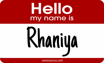 Hello my name is Rhaniya png download