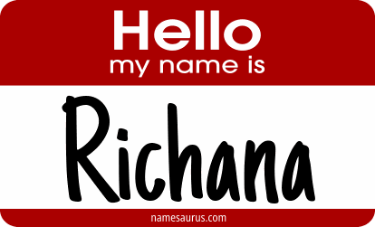 Hello my name is Richana png download