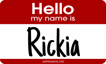 Hello my name is Rickia png download