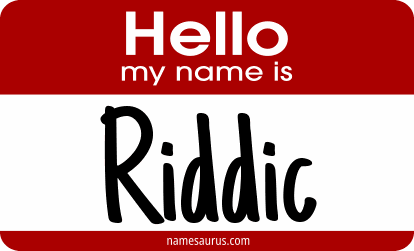 Hello my name is Riddic png download