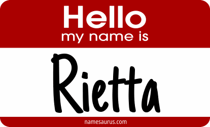 Hello my name is Rietta png download