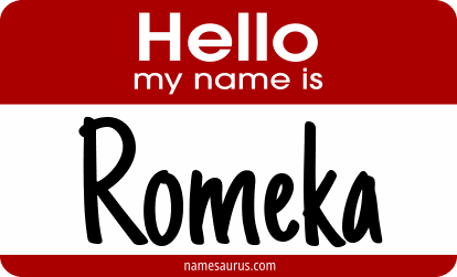 Hello my name is Romeka png download