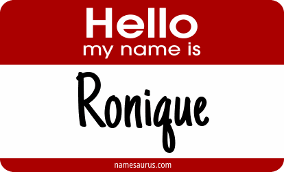 Hello my name is Ronique png download
