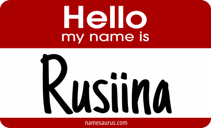 Hello my name is Rusiina png download