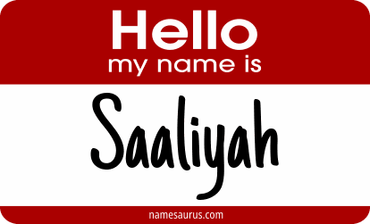 Hello my name is Saaliyah png download
