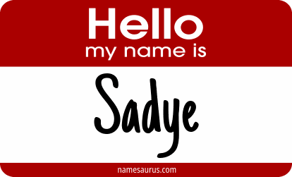 Hello my name is Sadye png download