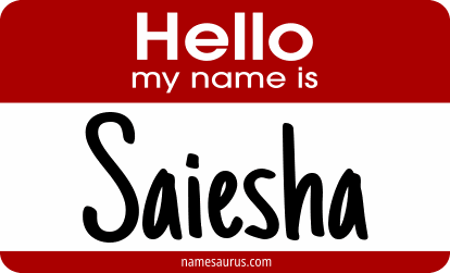 Hello my name is Saiesha png download