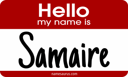 Hello my name is Samaire png download