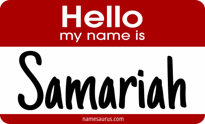 Hello my name is Samariah png download