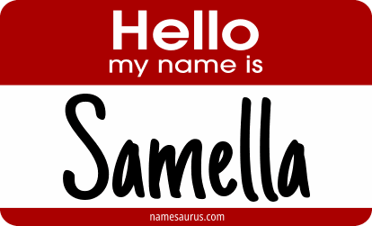 Hello my name is Samella png download