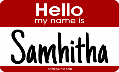 Hello my name is Samhitha png download
