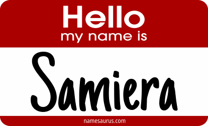 Hello my name is Samiera png download