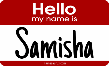 Hello my name is Samisha png download