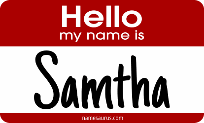 Hello my name is Samtha png download