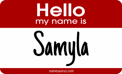 Hello my name is Samyla png download