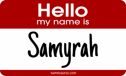Hello my name is Samyrah png download