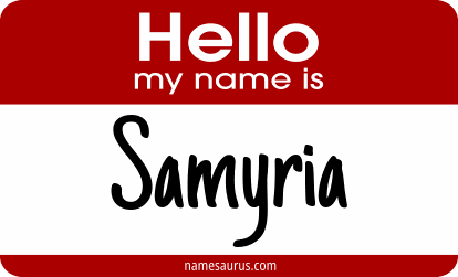 Hello my name is Samyria png download