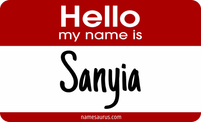 Hello my name is Sanyia png download