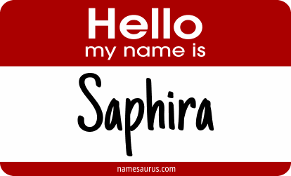 Hello my name is Saphira png download