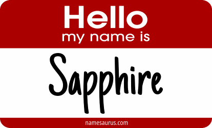 Hello my name is Sapphire png download