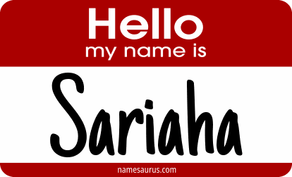 Hello my name is Sariaha png download