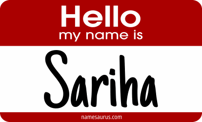 Hello my name is Sariha png download