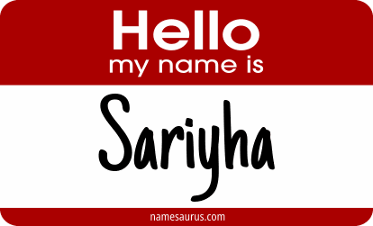 Hello my name is Sariyha png download