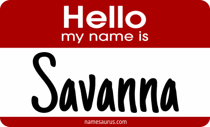 Hello my name is Savanna png download