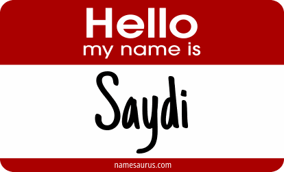 Hello my name is Saydi png download