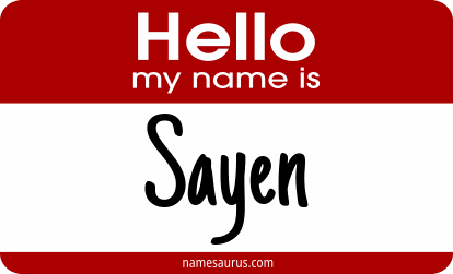 Hello my name is Sayen png download