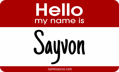 Hello my name is Sayvon png download