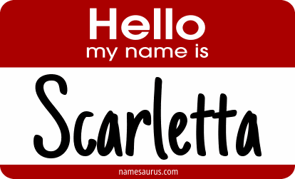 Hello my name is Scarletta png download
