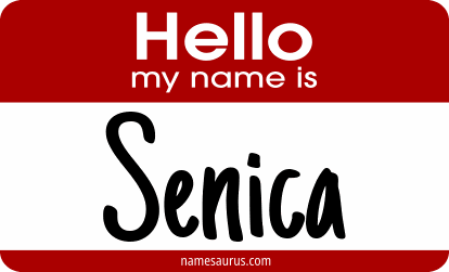 Hello my name is Senica png download
