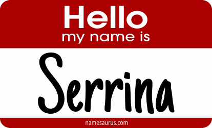 Hello my name is Serrina png download