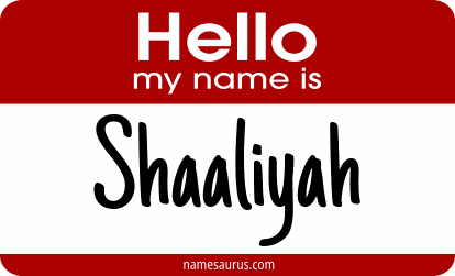 Hello my name is Shaaliyah png download