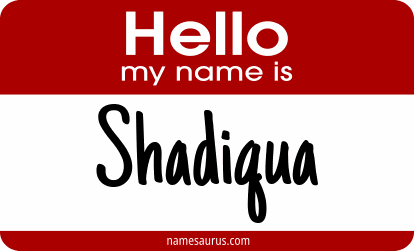 Hello my name is Shadiqua png download