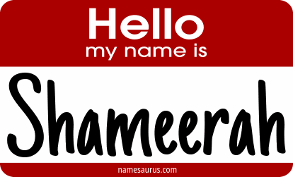 Hello my name is Shameerah png download