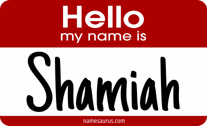 Hello my name is Shamiah png download