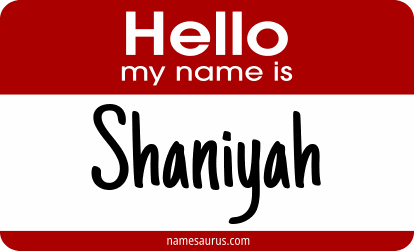 Hello my name is Shaniyah png download