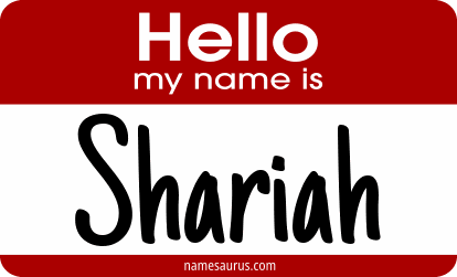 Hello my name is Shariah png download
