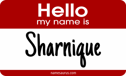 Hello my name is Sharnique png download