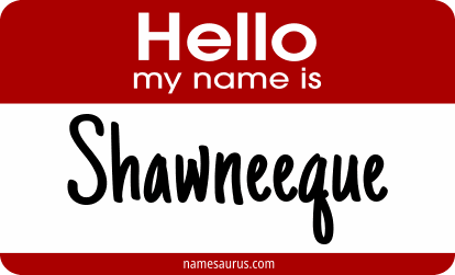 Hello my name is Shawneeque png download