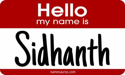 Hello my name is Sidhanth png download